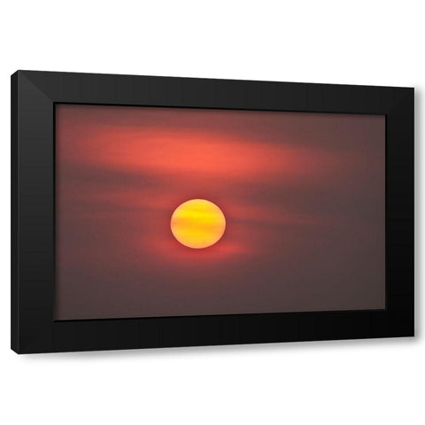 Thailand-Bangkok Sunset in a hazy sky Black Modern Wood Framed Art Print by Haseltine, Tom