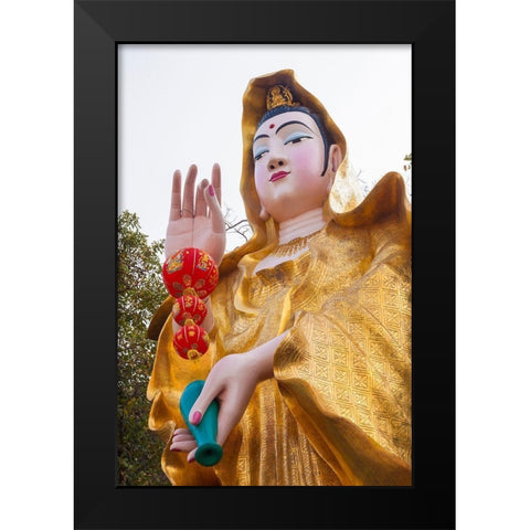 Thailand-Chonburi Province-Khao Sam Muk Shrine Statue of Sam Muk-a local spirit or deity Black Modern Wood Framed Art Print by Haseltine, Tom