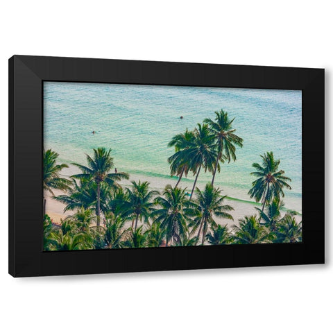 Asia-Thailand-Palm trees on Koh Chang-South of Bangkok-in Gulf of Thailand Black Modern Wood Framed Art Print by Haseltine, Tom