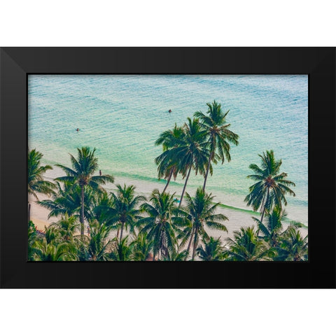 Asia-Thailand-Palm trees on Koh Chang-South of Bangkok-in Gulf of Thailand Black Modern Wood Framed Art Print by Haseltine, Tom