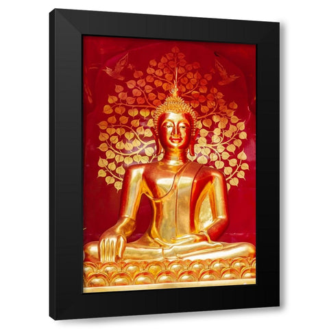 Chiang Mai- Thailand. Wat Phan On. Buddha statue within chedi. Black Modern Wood Framed Art Print with Double Matting by Haseltine, Tom