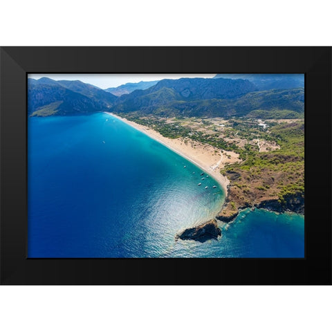 Olympos and Cirali beach aerial-Antalya-Turkey Black Modern Wood Framed Art Print by Kabas, Ali