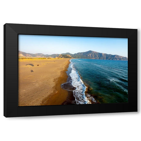 Iztuzu Beach-Dalyan-Koycegiz-Mugla-Turkey Black Modern Wood Framed Art Print by Kabas, Ali
