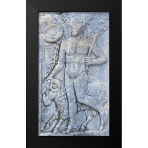 Turkey, Ephesus A Roman carving of Hermes Black Modern Wood Framed Art Print by Noble Gardner, Nancy