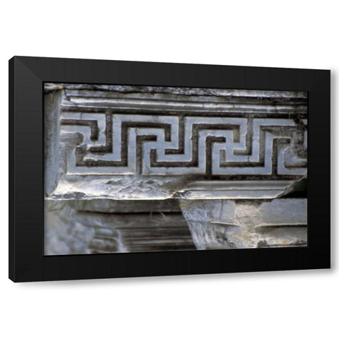 Turkey, Ephesus Greek Key marble carvings Black Modern Wood Framed Art Print with Double Matting by Noble Gardner, Nancy