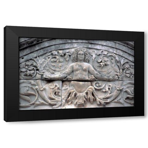 Turkey, Ephesus Carving of a goddess on a ruin Black Modern Wood Framed Art Print by Noble Gardner, Nancy