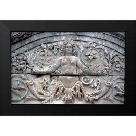 Turkey, Ephesus Carving of a goddess on a ruin Black Modern Wood Framed Art Print by Noble Gardner, Nancy