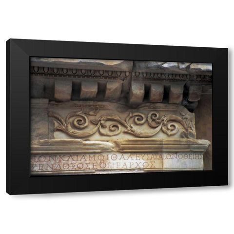 Turkey, Ephesus Roman decorative carvings Black Modern Wood Framed Art Print with Double Matting by Noble Gardner, Nancy