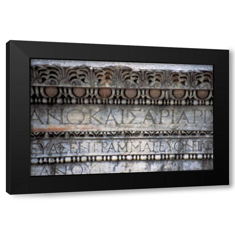 Turkey, Ephesus Ruin of Roman inscriptions Black Modern Wood Framed Art Print with Double Matting by Noble Gardner, Nancy