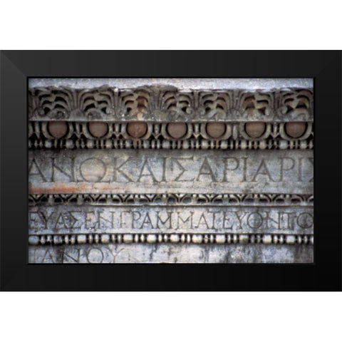 Turkey, Ephesus Ruin of Roman inscriptions Black Modern Wood Framed Art Print by Noble Gardner, Nancy
