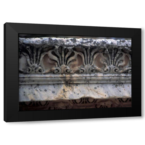 Turkey, Ephesus Classical Greek marble carvings Black Modern Wood Framed Art Print by Noble Gardner, Nancy