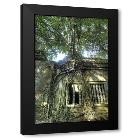 Cambodia, Angkor Wat Ruins of Beng Melea Temple Black Modern Wood Framed Art Print with Double Matting by Shimlock, Jones