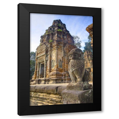 Cambodia, Angkor Wat Preah Ko Temple ruins Black Modern Wood Framed Art Print with Double Matting by Shimlock, Jones