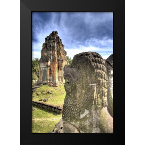 Cambodia, Angkor Wat View of Bakong Temple Black Modern Wood Framed Art Print by Shimlock, Jones