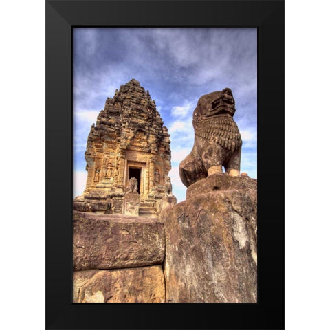 View of Bakong Temple, Angkor Wat, Cambodia Black Modern Wood Framed Art Print by Shimlock, Jones