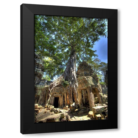 Cambodia, Angkor Wat Ruins of Beng Melea Temple Black Modern Wood Framed Art Print with Double Matting by Shimlock, Jones