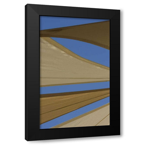 UAE, Fujairah Sand-colored canvas awnings Black Modern Wood Framed Art Print by Young, Bill