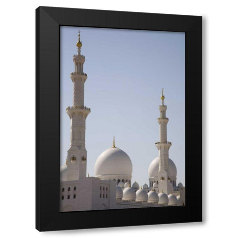 UAE, Abu Dhabi Sheikh Zayed Mosque Black Modern Wood Framed Art Print with Double Matting by Young, Bill
