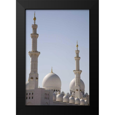UAE, Abu Dhabi Sheikh Zayed Mosque Black Modern Wood Framed Art Print by Young, Bill