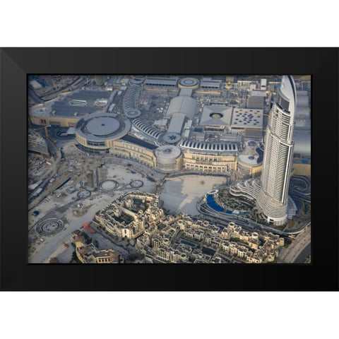 UAE, Dubai Aerial of downtown Dubai Black Modern Wood Framed Art Print by Young, Bill