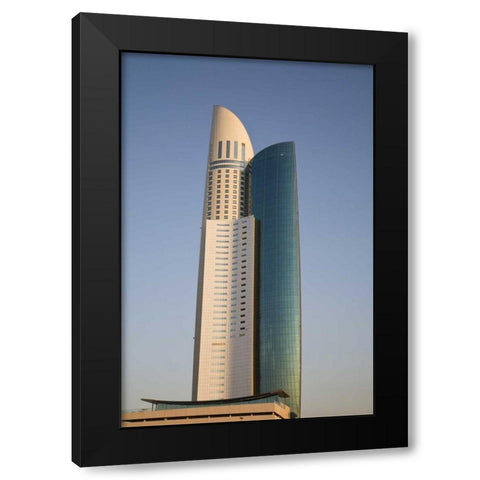 UAE, Dubai View of Park Place Tower Black Modern Wood Framed Art Print with Double Matting by Young, Bill