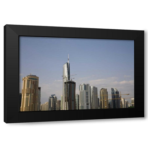 UAE, Dubai Construction amid skyscrapers Black Modern Wood Framed Art Print by Young, Bill