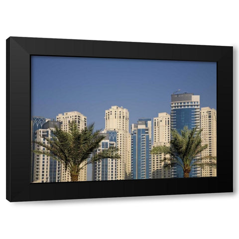 UAE, Dubai Towers of Jumeirah Beach Residence Black Modern Wood Framed Art Print by Young, Bill