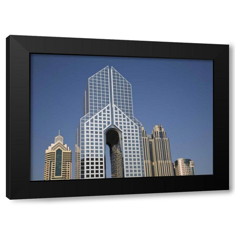 UAE, Dubai Modern Architecture in downtown Black Modern Wood Framed Art Print with Double Matting by Young, Bill