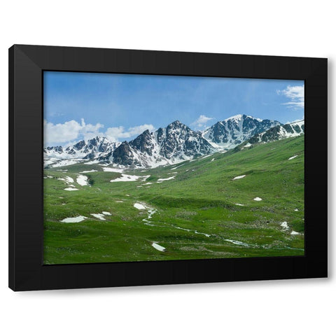 Landscape at the Otmok mountain pass in the Tien Shan or heavenly mountains-Kyrgyzstan Black Modern Wood Framed Art Print with Double Matting by Zwick, Martin