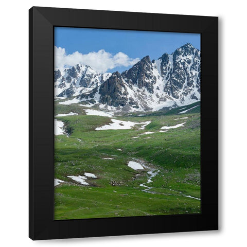 Landscape at the Otmok mountain pass in the Tien Shan or heavenly mountains-Kyrgyzstan Black Modern Wood Framed Art Print with Double Matting by Zwick, Martin