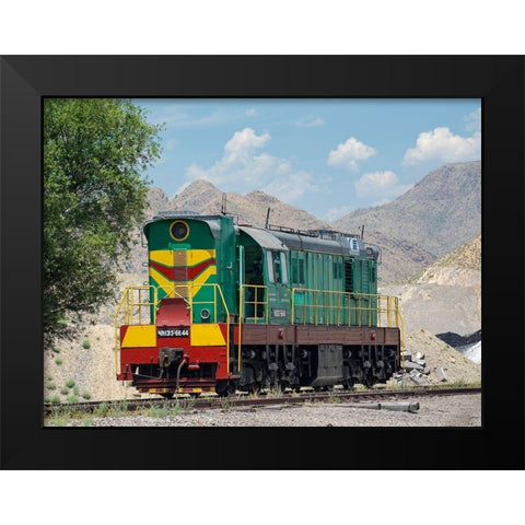 Railway for transporting coal Town Tasch Kumyr Black Modern Wood Framed Art Print by Zwick, Martin