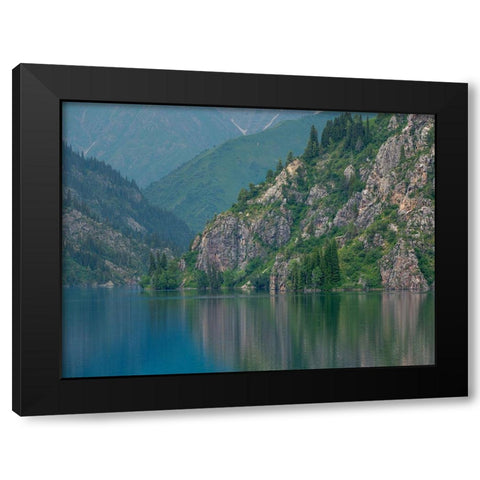 Lake Sary-Chelek in the nature reserve Sary-Chelek Black Modern Wood Framed Art Print by Zwick, Martin