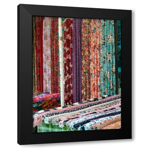 Jayma Bazaar-one of the greatest traditional markets in central Asia City Osh in the Fergana Valley  Black Modern Wood Framed Art Print by Zwick, Martin