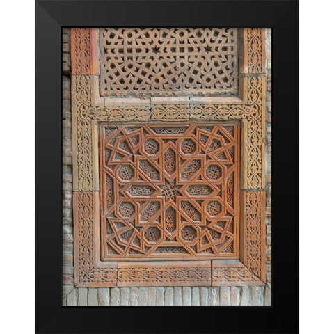 Karakhanid mausoleum dating back to the 12th century City Uzgen Black Modern Wood Framed Art Print by Zwick, Martin