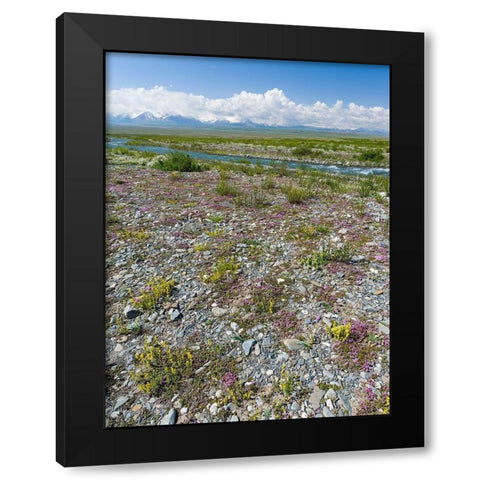 Peak Pik Lenin or Kullai abu-ali ibn Sino and Pik Dserschinski Alay Valley  Black Modern Wood Framed Art Print with Double Matting by Zwick, Martin
