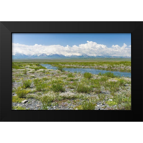 Peak Pik Lenin or Kullai abu-ali ibn Sino and Pik Dserschinski Alay Valley  Black Modern Wood Framed Art Print by Zwick, Martin