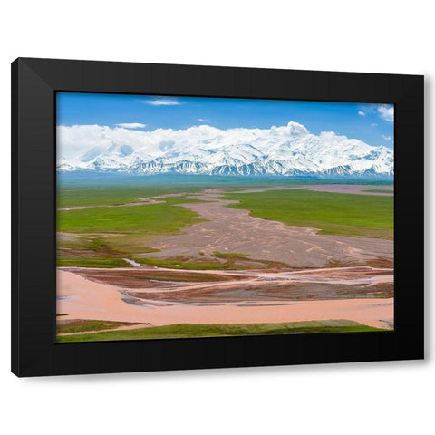Alay Valley and the Trans-Alay Range in the Pamir Mountains  Black Modern Wood Framed Art Print by Zwick, Martin