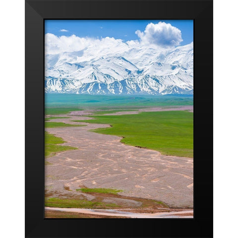 Alay Valley and the Trans-Alay Range in the Pamir Mountains  Black Modern Wood Framed Art Print by Zwick, Martin