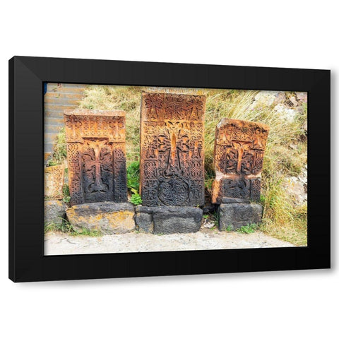 Armenia-Sevan Sevanavank 9th century Monastery complex Stone tablets Black Modern Wood Framed Art Print with Double Matting by Wilson, Emily
