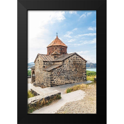 Armenia-Sevan The church of Surp Astvatsatsin at the Sevanavank Monastery complex on Lake Sevan Black Modern Wood Framed Art Print by Wilson, Emily