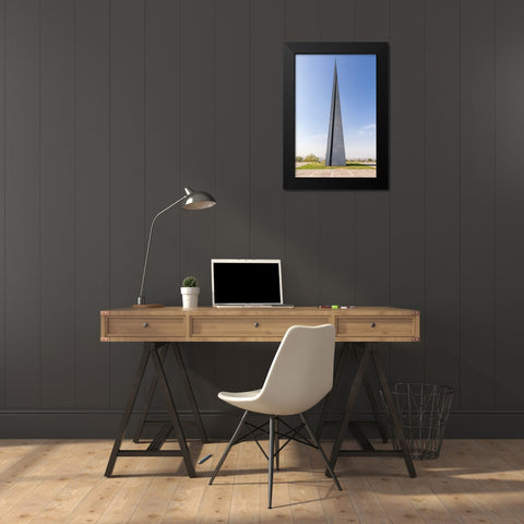 Yerevan-Armenia The Memorial Column at the Tsitsernakaberd Armenian Genocide Memorial Complex Black Modern Wood Framed Art Print by Wilson, Emily