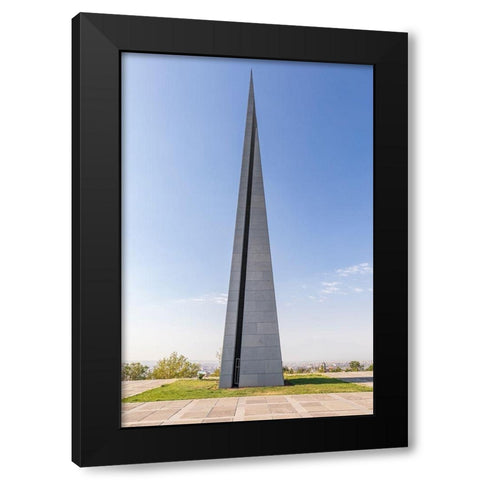 Yerevan-Armenia The Memorial Column at the Tsitsernakaberd Armenian Genocide Memorial Complex Black Modern Wood Framed Art Print by Wilson, Emily