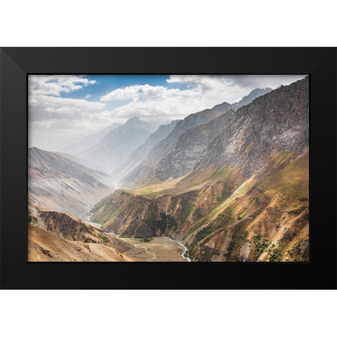 Pandzhkhok-Sughd-Tajikistan Canyon in the mountains of Tajikistan Black Modern Wood Framed Art Print by Wilson, Emily M.