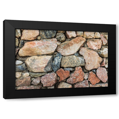 Anzob-Sughd Province-Tajikistan Stone wall in a mountain village Black Modern Wood Framed Art Print by Wilson, Emily M.
