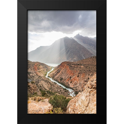 Iskanderkul-Sughd Province-Tajikistan The Yaghnob River and Iskanderkul Lake Black Modern Wood Framed Art Print by Wilson, Emily M.