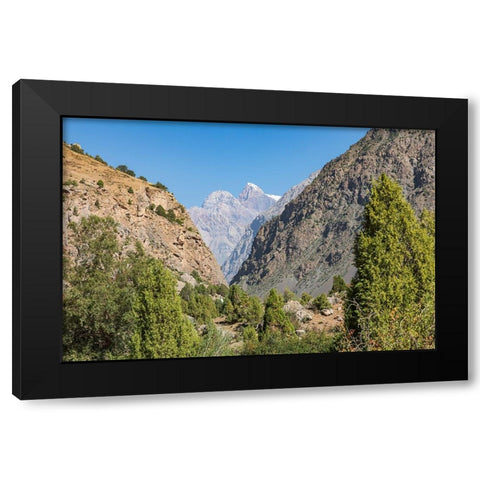 Sarytag-Sughd Province-Tajikistan Canyon and high mountains in Tajikistan Black Modern Wood Framed Art Print with Double Matting by Wilson, Emily M.