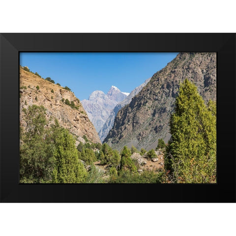 Sarytag-Sughd Province-Tajikistan Canyon and high mountains in Tajikistan Black Modern Wood Framed Art Print by Wilson, Emily M.