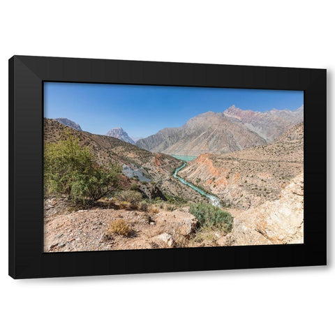 Iskanderkul-Sughd Province-Tajikistan The Yaghnob River and Iskanderkul Lake Black Modern Wood Framed Art Print with Double Matting by Wilson, Emily M.