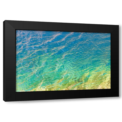 Haft Kul-Sughd Province-Tajikistan Abstract patterns in water of Nezhegon-Haft Kul-the Seven Lakes Black Modern Wood Framed Art Print by Wilson, Emily M.