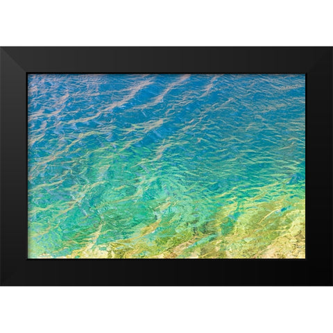 Haft Kul-Sughd Province-Tajikistan Abstract patterns in water of Nezhegon-Haft Kul-the Seven Lakes Black Modern Wood Framed Art Print by Wilson, Emily M.